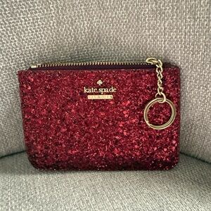 Kate Spade Red Glitter Wristlet